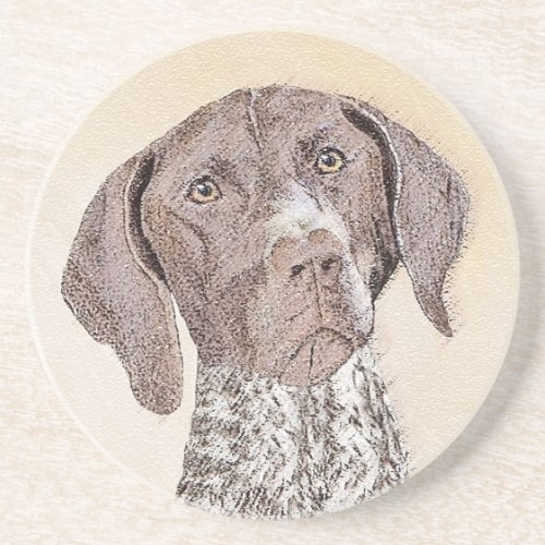 German Shorthaired Pointer Painting _ Original Art Coaster