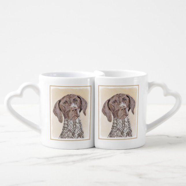 German Shorthaired Pointer Painting - Original Art Coffee Mug Set (Front Nesting)