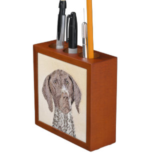 German Shorthaired Pointer Painting - Original Art Desk Organizer
