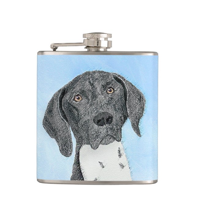German Shorthaired Pointer Painting - Original Art Flask (Front)