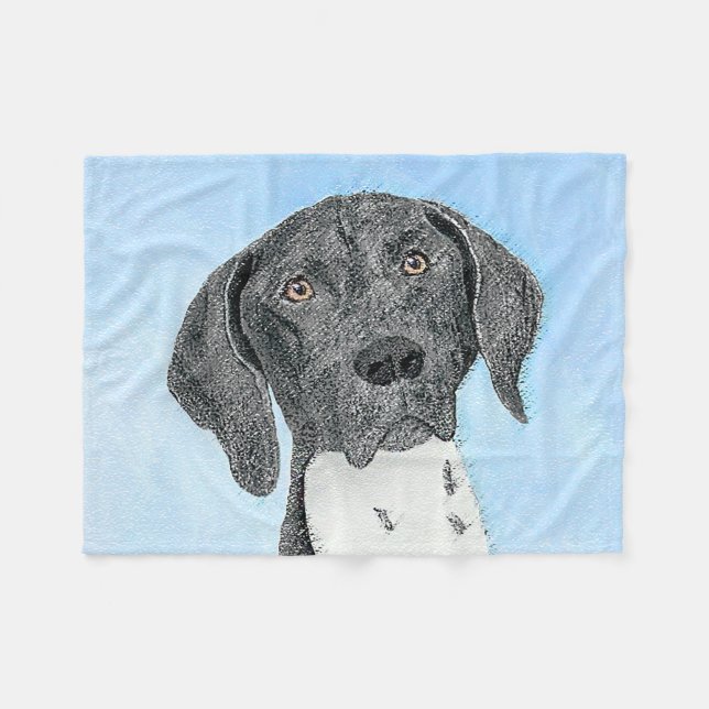 German Shorthaired Pointer Painting - Original Art Fleece Blanket (Front (Horizontal))