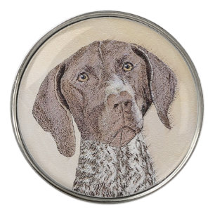 German Shorthaired Pointer Painting - Original Art Golf Ball Marker