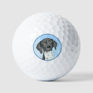 German Shorthaired Pointer Painting - Original Art Golf Balls