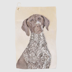 German Shorthaired Pointer Painting - Original Art Golf Towel