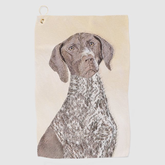 German Shorthaired Pointer Painting - Original Art Golf Towel (Front)