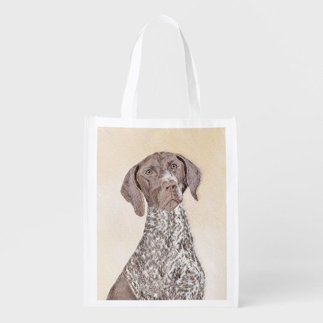 German Shorthaired Pointer Painting - Original Art Grocery Bag (Front)