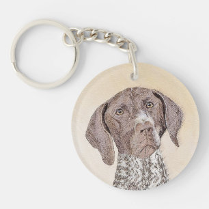 German Shorthaired Pointer Painting - Original Art Keychain