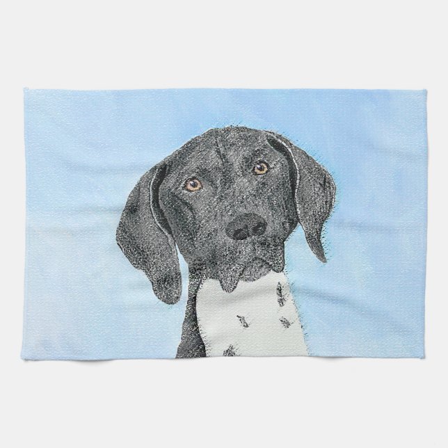 German Shorthaired Pointer Painting - Original Art Kitchen Towel (Horizontal)