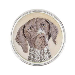German Shorthaired Pointer Painting - Original Art Lapel Pin