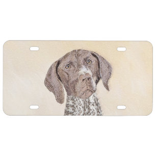 German Shorthaired Pointer Painting - Original Art License Plate
