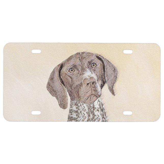German Shorthaired Pointer Painting - Original Art License Plate (Front)