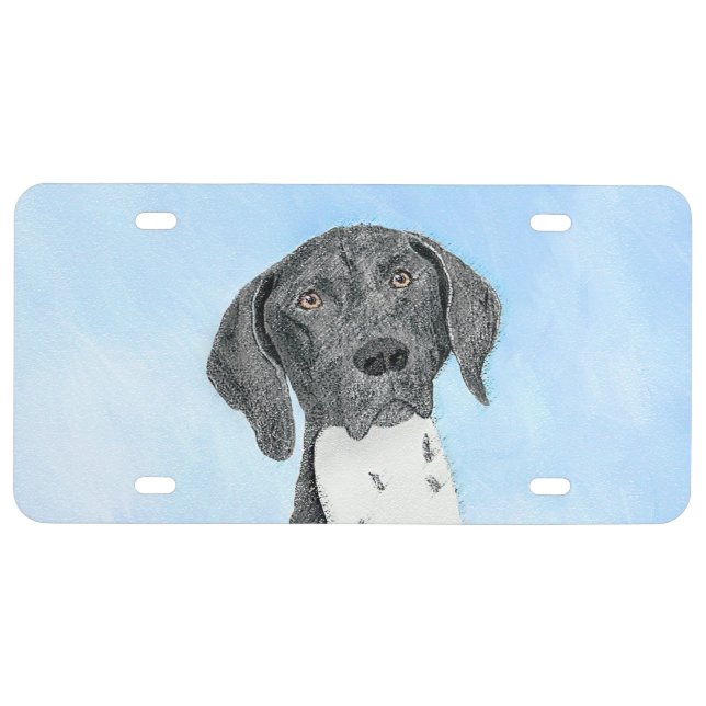 German Shorthaired Pointer Painting - Original Art License Plate (Front)