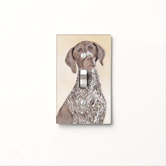 German Shorthaired Pointer Painting - Original Art Light Switch Cover (In Situ)