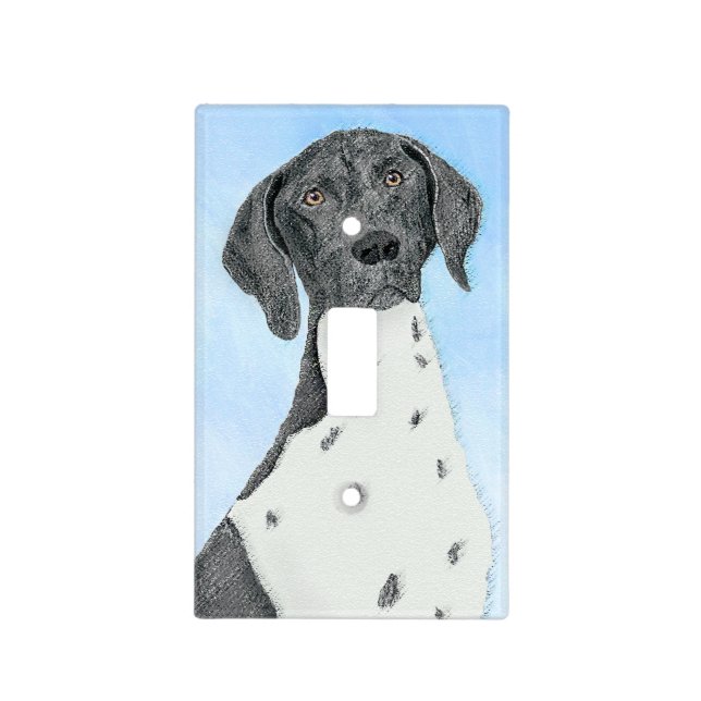 German Shorthaired Pointer Painting - Original Art Light Switch Cover (Front)