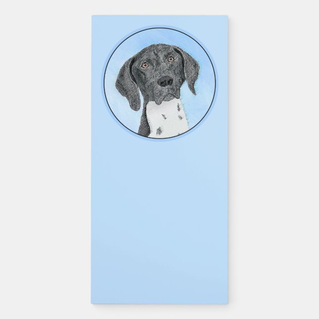 German Shorthaired Pointer Painting - Original Art Magnetic Notepad (Front)