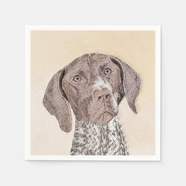 German Shorthaired Pointer Painting - Original Art Napkins (Front)
