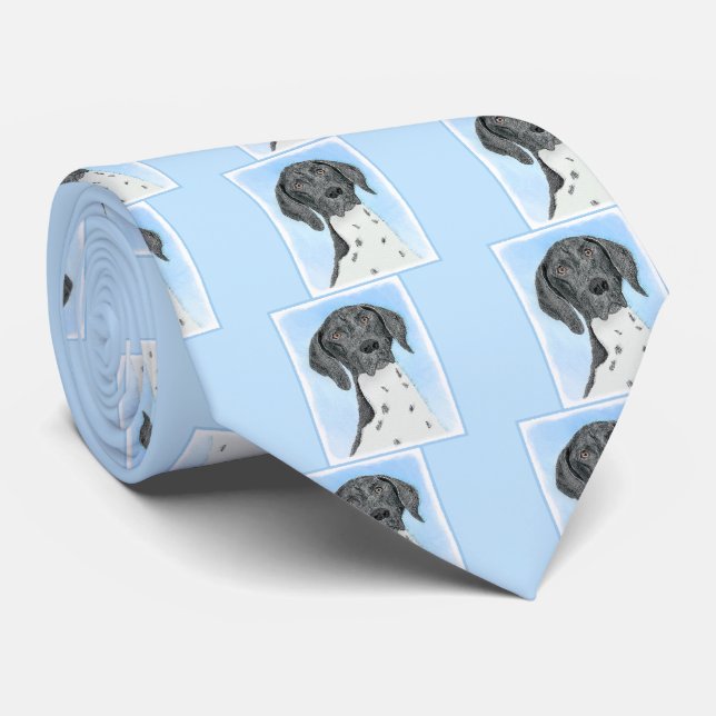 German Shorthaired Pointer Painting - Original Art Neck Tie (Rolled)