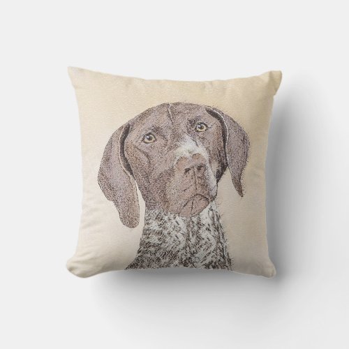 German Shorthaired Pointer Painting _ Original Art Outdoor Pillow