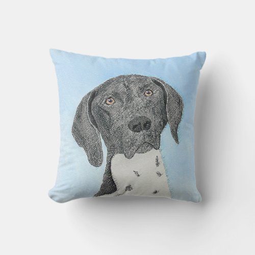 German Shorthaired Pointer Painting _ Original Art Outdoor Pillow