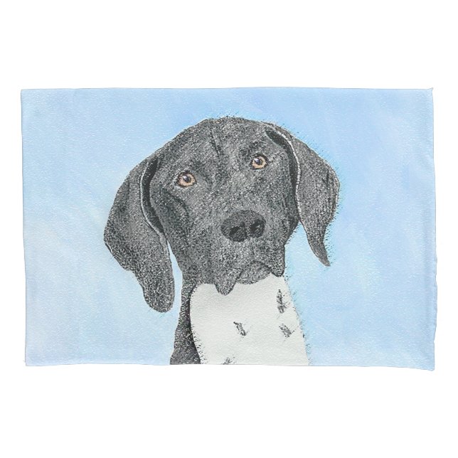 German Shorthaired Pointer Painting - Original Art Pillow Case (Front)