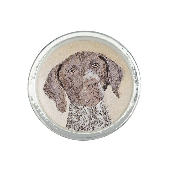 German Shorthaired Pointer Painting - Original Art Ring (Front)