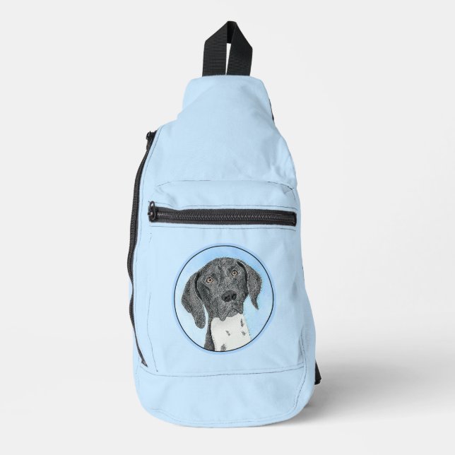 German Shorthaired Pointer Painting Original Art Sling Bag (Front)