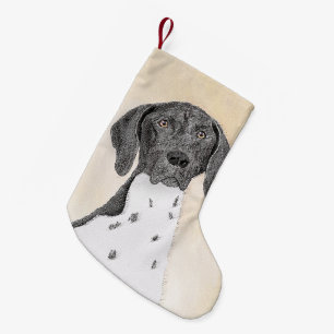 German Shorthaired Pointer Painting - Original Art Small Christmas Stocking