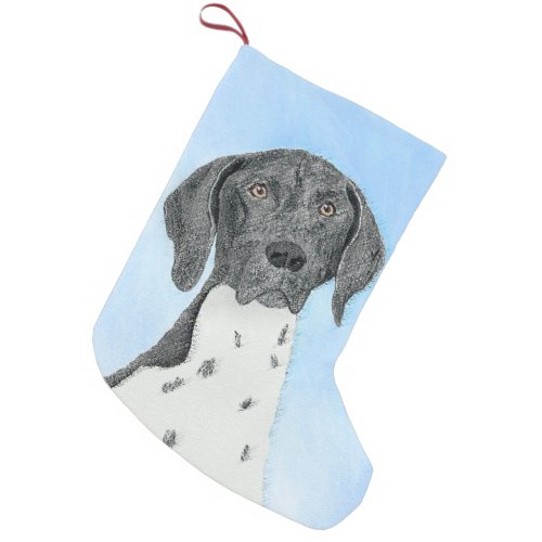 German Shorthaired Pointer Painting _ Original Art Small Christmas Stocking