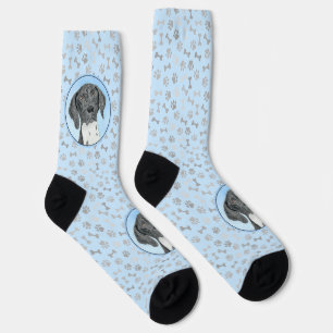 German Shorthaired Pointer Painting - Original Art Socks