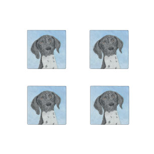 German Shorthaired Pointer Painting - Original Art Stone Magnet
