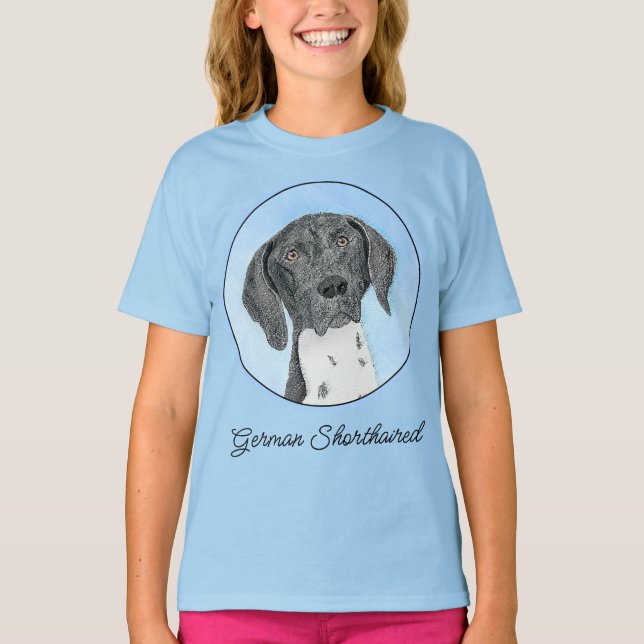 German Shorthaired Pointer Painting - Original Art T-Shirt (Front)