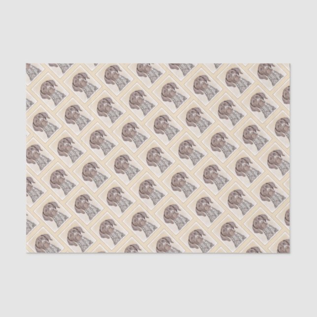 German Shorthaired Pointer Painting - Original Art Tissue Paper (Front)
