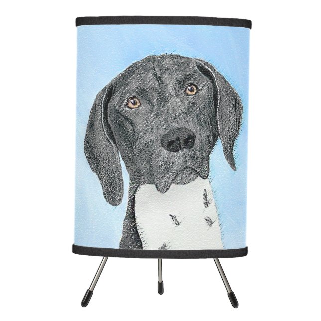 German Shorthaired Pointer Painting - Original Art Tripod Lamp (Front)