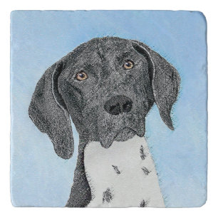 German Shorthaired Pointer Painting - Original Art Trivet