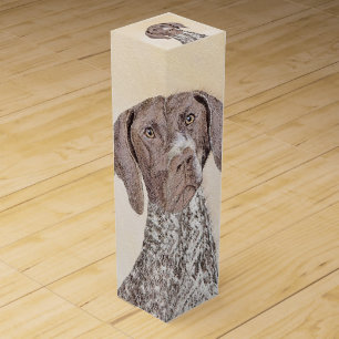 German Shorthaired Pointer Painting - Original Art Wine Box