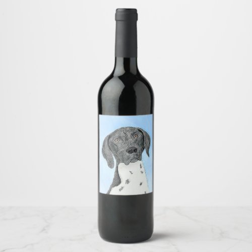 German Shorthaired Pointer Painting _ Original Art Wine Label