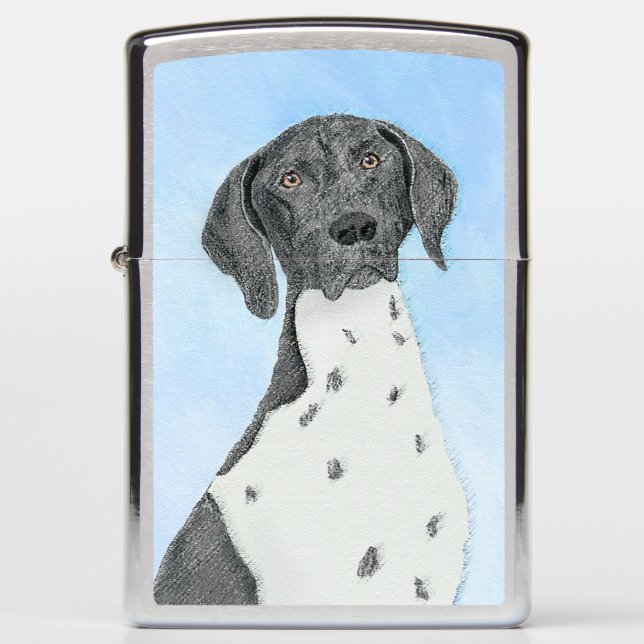 German Shorthaired Pointer Painting - Original Art Zippo Lighter (Front)