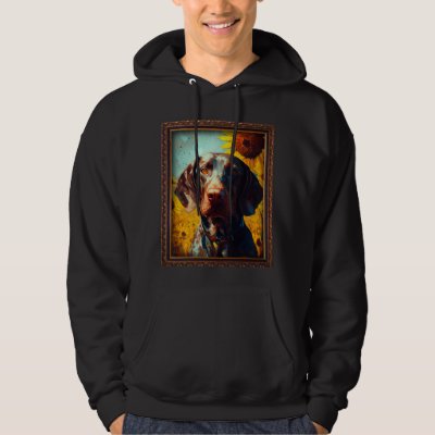 German Shorthaired Pointer Painting Sunflower Flow Hoodie