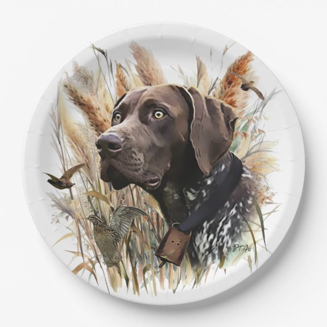 German Shorthaired Pointer Paper Plates (Front)