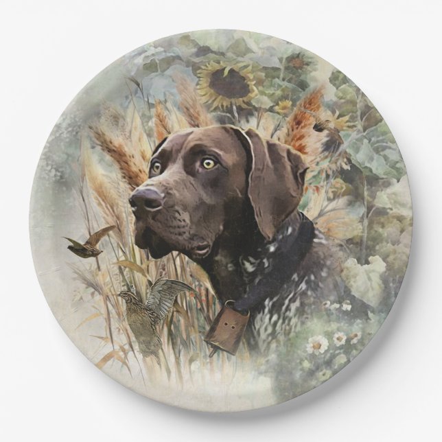 German Shorthaired Pointer Paper Plates (Front)