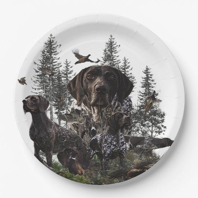 German Shorthaired Pointer      Paper Plates (Front)