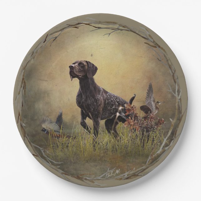 German Shorthaired Pointer   Paper Plates (Front)