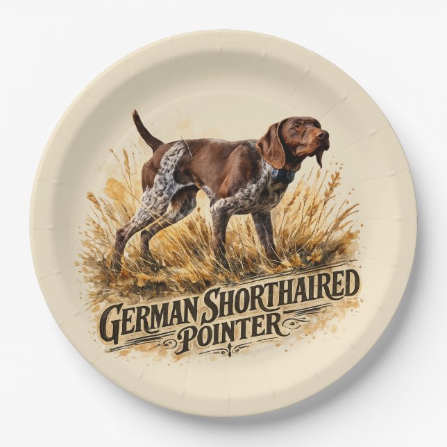  German Shorthaired Pointer  Paper Plates (Front)