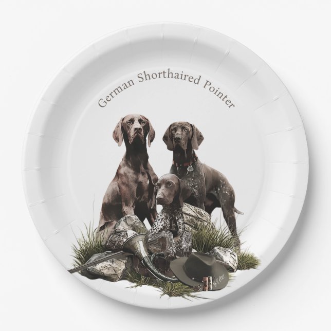 German Shorthaired Pointer  Paper Plates (Front)