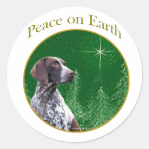 German Shorthaired Pointer Peace Classic Round Sticker