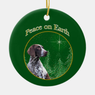 German Shorthaired Pointer Peace Keychain Ceramic Ornament