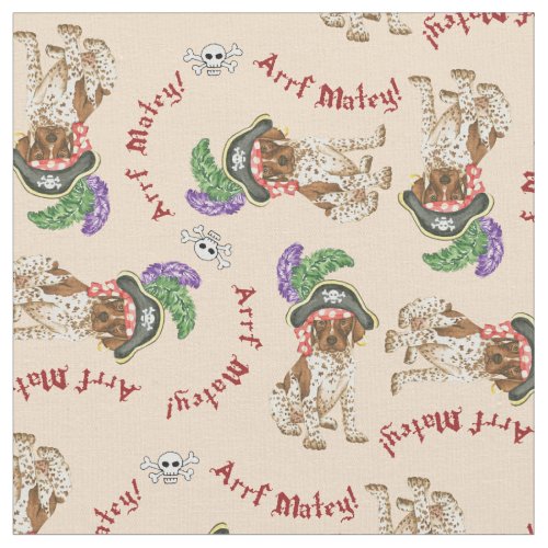 German Shorthaired Pointer Pirate Fabric