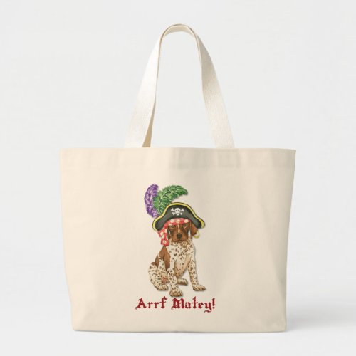 German Shorthaired Pointer Pirate Large Tote Bag