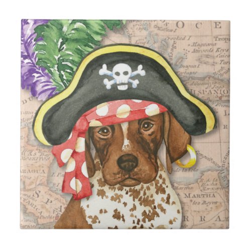 German Shorthaired Pointer Pirate Tile