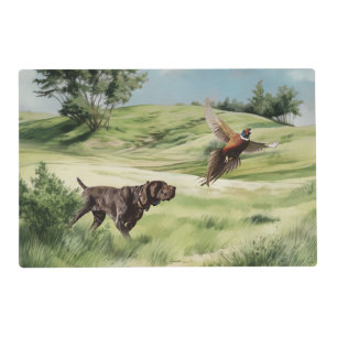 German Shorthaired Pointer Pointing at a Pheasant Placemat
